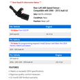 thumbnail image 2 of Rear Left ABS Speed Sensor - Compatible with 2006 - 2013 Audi A3 2007 2008 2009 2010 2011 2012, 2 of 2