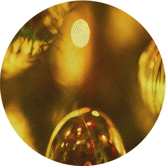 Ahgly Company Indoor Round Patterned Blood Red Brown Area Rugs, 8' Round