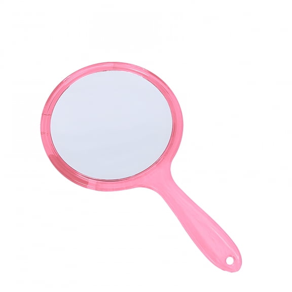 XIBUFE Hand Held Mirror,Double-Sided Clarity Portable Travel Mirror,Elegant Makeup Mirror,Hand Held Mirrors with Handle,Pink