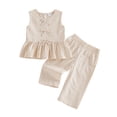 thumbnail image 4 of Girls 2 Piece Outfits Cotton T-Shirt and Shorts Set with Pockets Casual Wear 6-12 Months 12-24 Months 2t 3t 4t 5t 6t 7t 8t 9t Children 3-4 Years, 4 of 4
