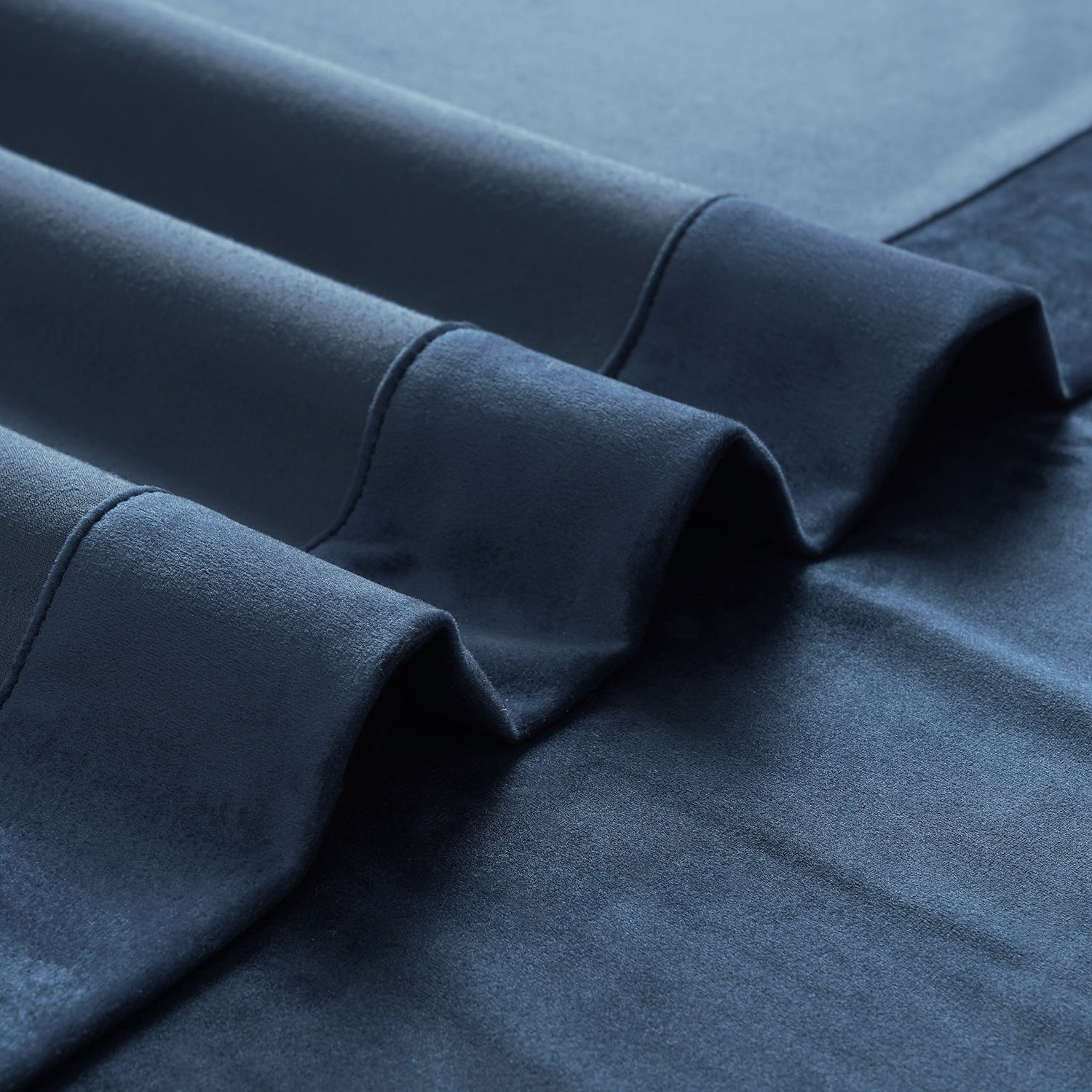 HPD Half Price Drapes Basic Deluxe Velvet Room Darkening Curtains with Rod Pocket - 2 Panels Set - Window Curtains for Living Room & Curtains for Bedroom, 50W X 96L, Dark Blue