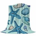 thumbnail image 6 of Blue Starfish Coastal Blanket Soft Cozy Warm Throw Blanket for Couch, Plush Fuzzy Flannel Fleece Blankets for Sofa, Summer Beach Shell Conch Nautical Bed Blankets Lightweight Gifts for Women, 50"x80", 6 of 9