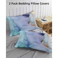 thumbnail image 3 of Teal Pillow Covers King Size 2 Pack, Abstract Modern Marble Ink Painting Art Soft Bed Throw Pillowcases Breathable Cooling Long Lumbar Body Pillow Sham Cover for Bed Sofa 20''x36'', 3 of 7