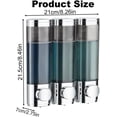 thumbnail image 3 of wintfarm Soap Dispenser,Shampoo Dispenser Wall Mounted for Bathroom,Silver 3 Chamber 300mL*3 Simple Human Plastic Body Wash Shower Gel Shampoo Conditioner Soap Dispenser Holder No Drill Set, 3 of 7