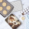 thumbnail image 5 of Two Pieces Of Square Heat Insulation Pad Oven Mitts 7x9.8 Inch Oven Microwave Kitchen Cooking Baking Sleeping Yellow Dog, 5 of 7