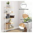 thumbnail image 7 of Industrial Wall-Mounted Ladder Shelf, 5-Tier Modern Bookshelf with Industrial Metal Frame, Bookcase Organize Plant Flower Display Stand for Kitchen, Living-Room, Bedroom, Office, 7 of 7
