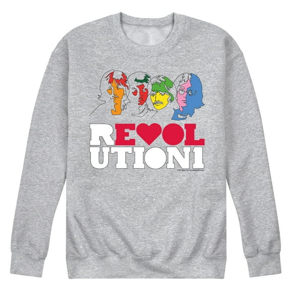 The Beatles - Outline Revolution-Men's Crew Fleece Sweatshirt