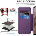 thumbnail image 4 of for Google Pixel 8A Wallet Case Magnetic with Mag Safe, PU Leather RFID Blocking Card Holders Shockproof Flip Phone Cover Slim Clear Purse Case for Google Pixel 8A, Purple, 4 of 8