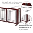 thumbnail image 5 of Free Standing Dog Gate, 37" - 68" Wide Pet Gate for Fireplace Stairs Doorways, Wooden Adjustable Pet Fence Indoor, Christmas Tree Gate (Cherry), 5 of 6