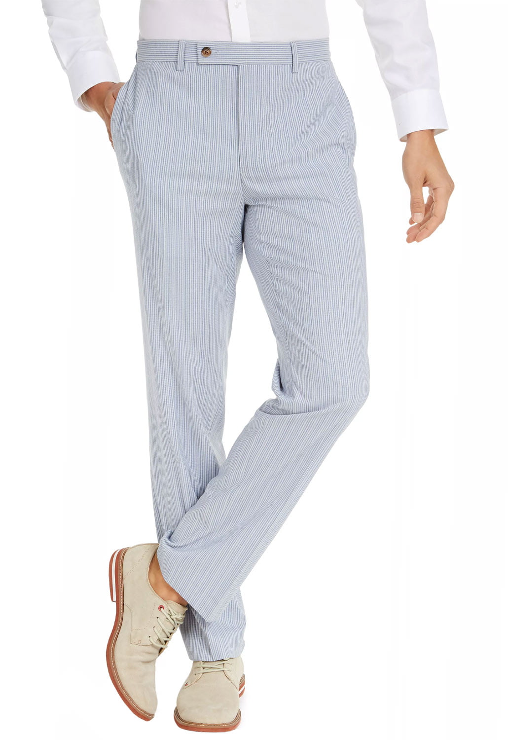 Lauren Ralph Lauren Mens Classic-Fit Seersucker Pants 36W x 34L Blue