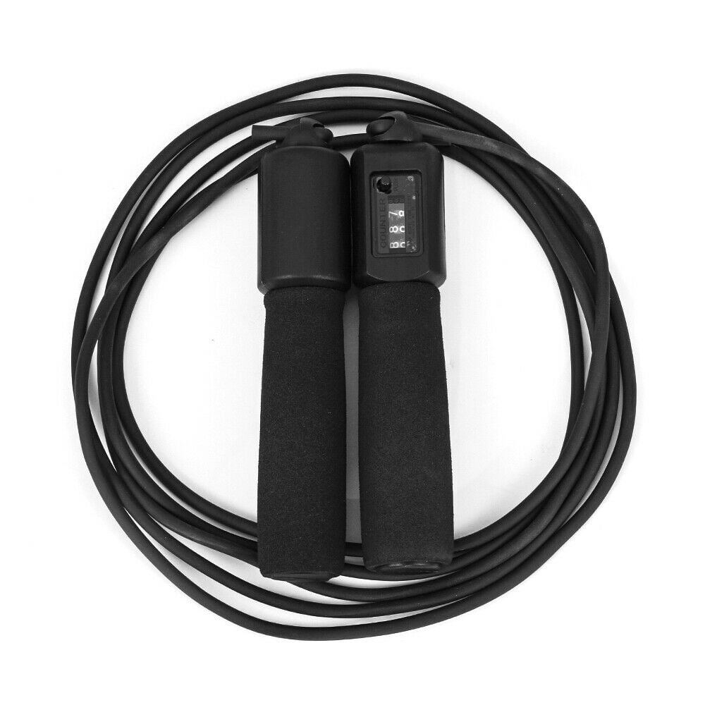 Jump Rope Speed Skipping Crossfit Workout Gym Aerobic Exercise Boxing Black 2Pcs 
