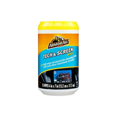 ArmorAll Tech & Screen 15 Cleaning Wipes for Computers, TVs, GPS, Phone &