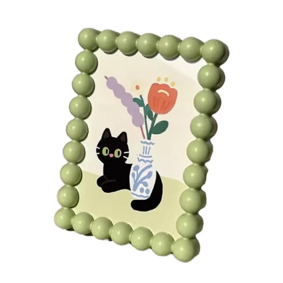 Beaded Edge Photo Frame 4x6 Modern Picture Frame with Stand and Wall Mount Display Your 4x6 Photos on Desk or Wall Plastic Frame for Home Office Decor