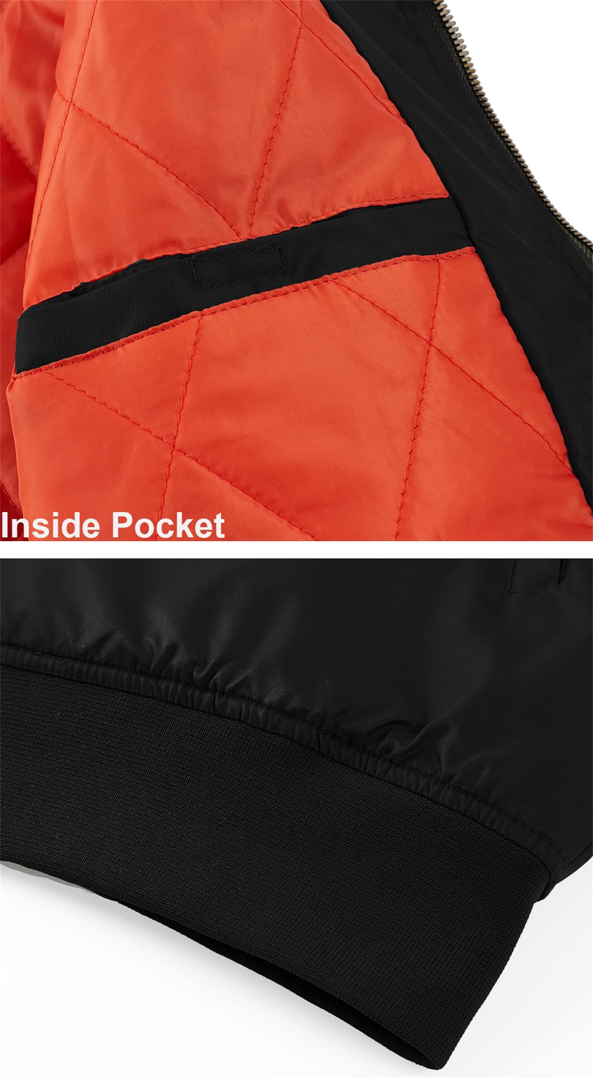 ZITY Men's Windproof MA-1 Full Zip Bomber Jacket, Breathable