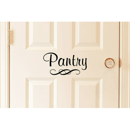 Pantry Decal - Vinyl Art Wall Decal for the Home or Kitchen Pantry - 9' W X 4.6' H (Black,