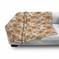 thumbnail image 3 of Orange Soft Flannel Fleece Blanket, Old Fashion Flowers in Full Blossom Damask Inspired Traditional Vintage, Cozy Plush for Indoor and Outdoor Use, 50" x 70", Orange Marigold Maroon, by Ambesonne, 3 of 6