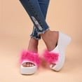 thumbnail image 4 of SMihono Sandales de Plage Sandales Femmes Été Décontracté Sandales à Talons Compensés en Peluche Chaussures à Talons Hauts Plateforme Sandales de Plage en Liquidation, 4 of 7