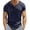 Navy, variant on European Men Casual V Neck Knitted Knot T Shirt Loose Comfortable Trendy Sports Short Sleeved Solid Color Button Design Mens Work Shirts Summer Basic Tee Shirts