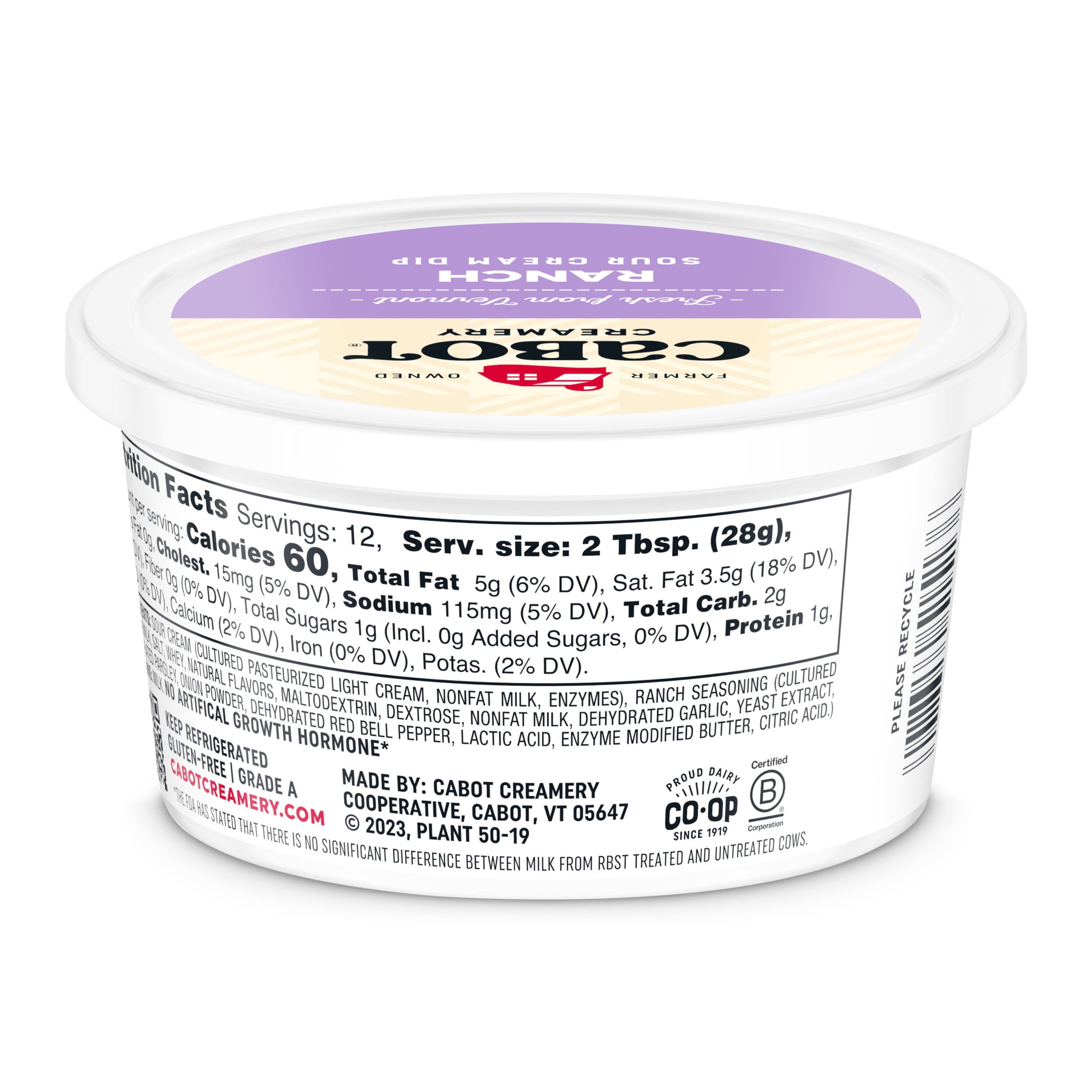 Cabot Creamery Dip Ranch 12 oz (Refrigerated Spread)