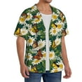 thumbnail image 4 of Xecao offers the Sunflowers And Butterflies for Men's Casual Short-sleeved Shirt, a button-up collared shirt with a pocket, perfect for beach vacations and yacht travel in the Large size., 4 of 7
