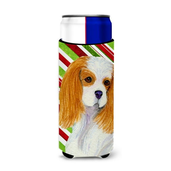 Cavalier Spaniel Candy Cane Holiday Christmas Ultra Hugger for slim cans
