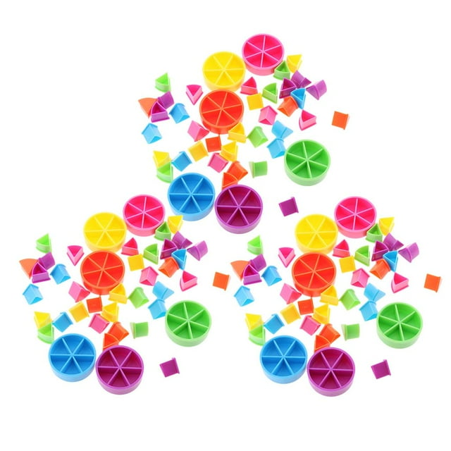 126 piezas surtidas de fracciones de matemáticas, piezas de juegos para , herramienta de enseñanza hogar o artesanía CUTICAT Juego Pieces Pie Wedges
