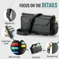 thumbnail image 4 of Compatible with Samsung Galaxy S24 FE 5G Zipper Wallet Phone Case Tempered Glass Screen Protector Crossbody Lanyard Strap Flip Card Holder Slot Cell Cover for S 24 EF AI S24FE 24S Women Girls Black, 4 of 9