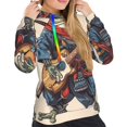 thumbnail image 4 of KLL Samurai Frog Guitar for Womens Pullover Hoodie with Pocket Hooded Long Sleeve Shirts Sweatshirt for Women-Small, 4 of 7