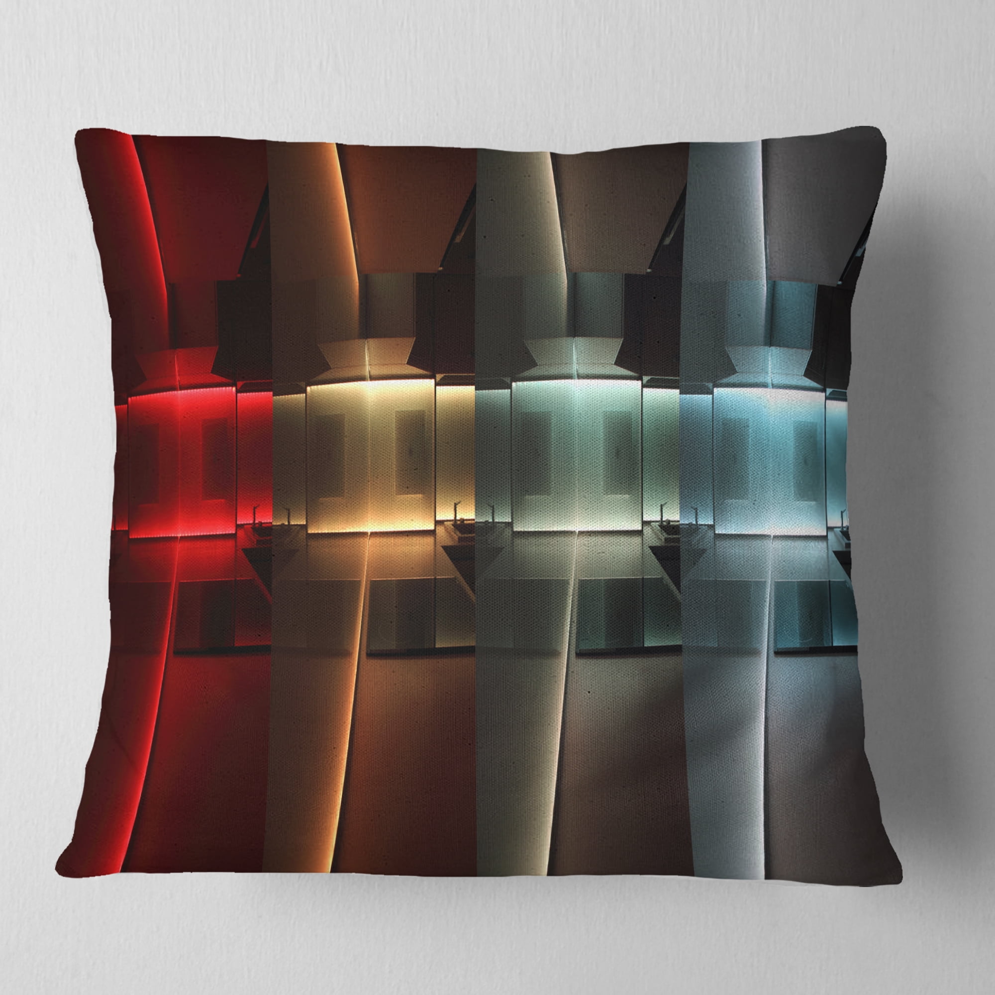Designart Kitchen with LED Lighting - Abstract Throw Pillow - 16x16