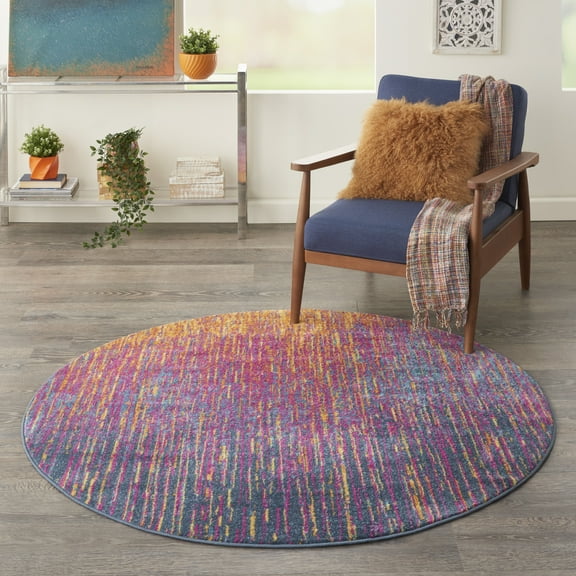 Nourison Passion Abstract Multicolor 4' x ROUND Area Rug, (4 Round)