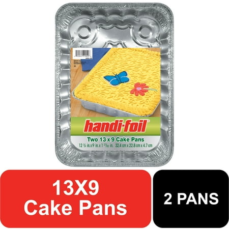 Handi-Foil Aluminum Rectangular Cake Pans, 13 x 9 Inch, 2 Count
