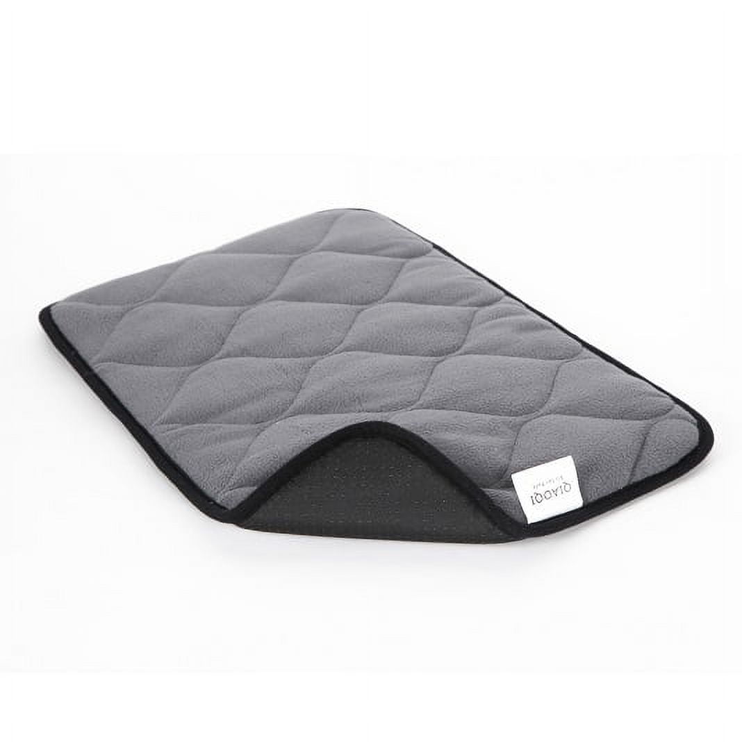 QIAOQI Dog Bed Crate Mat Grey Kennel Pad | Washable Orthopedic Pillow Pet Beds Cushion Padding Bolster