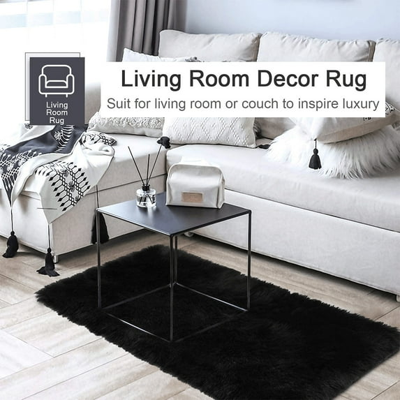 Stoneway Super Soft Fluffy Faux Sheepskin Fur Area Rugs, 2ft x 4ft / 4 ft x 6 ft / 6 ft x 7.5ft Rectangle Faux Fur Carpet for Living Room Bedroom Home Office Decor