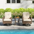 thumbnail image 1 of Costway 3 PCS Patio Swivel Rocker Set Gliding Bistro Furniture Set with Tempered Glass Table Beige, 1 of 9