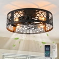 thumbnail image 1 of Garwarm Ventilador de Techo Enjaulado de 19.6'' con Luces, Ventiladores de Techo Industriales Negros sin Aspas con Control Remoto, Accesorios de Ventilador de Techo de Perfil Bajo con Montaje Al Ras, 1 of 18