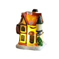 thumbnail image 4 of Casa de resina en miniatura con iluminación de nieve navideña y centros de mesa con luz cálida Estilo C, 4 of 9
