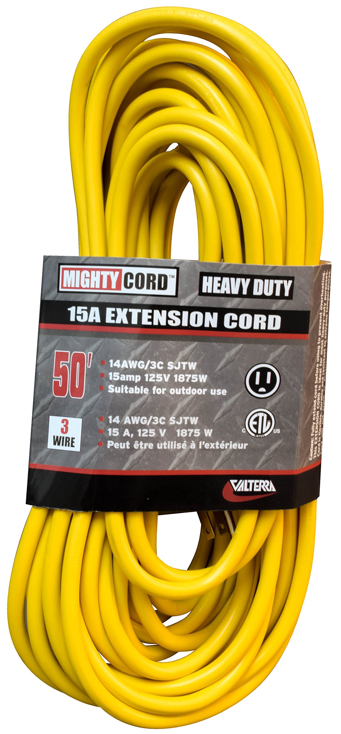 Mighty Cord A105014E 50' 15A 14/3 Extension Cord (Carded) Walmart