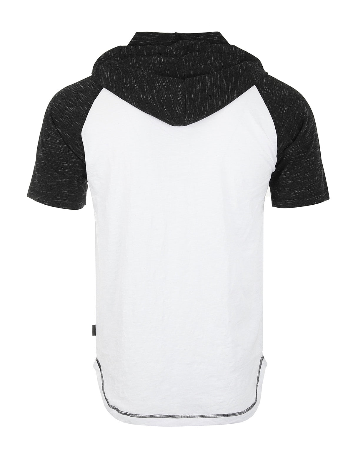 ZIMEGO Mens Short Sleeve Hoodie - Thin Color Block Raglan