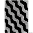 thumbnail image 2 of Allstar Grey Shaggy Area Rug with 3D Black Wavy Design. Contemporary Formal Tween Hand Tufted (7' 6" x 10' 5"), 2 of 4