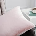 thumbnail image 2 of Home Soft Things Rabbit Faux-fur Throw Pillow Cover 4 Piece Set, 20" x 20", Soft Pink, 2 of 3