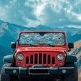 thumbnail image 3 of HUIACONG Sea Animals Windshield Sun Shade,American Flag Car Sun Shade for Rubicon Sahara TJ JK JKU 2 Door & 4 Door, UV Rays Blocker Sun Visor Shade Keep Vehicle Cool,Black, 3 of 6