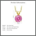 thumbnail image 5 of Gem Stone King 18K Yellow Gold Plated Silver Pink Zirconia Pendant Necklace for Women (0.84 Cttw, Gemstone Birthstone, Round 6MM, With 18 inch Silver Chain), 5 of 5