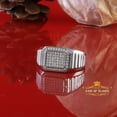 thumbnail image 6 of King of Bling's 925 Sterling White Silver 0.75ct Cubic Zirconia Square Men's Big Ring Size10, 6 of 12