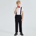 thumbnail image 2 of XAOWF Child Boys Formal Set Short Sleeve Shirt Bowtie And Fashion Pants Suit For Daily Summer Fall 3-13 Years Stylish Leisure Outfit, 2 of 4