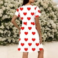 thumbnail image 5 of Gamivast Dresses for Women Short Sleeve V-Neck Babydoll Mini Dress Star Print A-Line Swing Sundress Casual Summer Holiday Vacation Cute Dress White L, 5 of 7