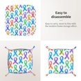 thumbnail image 4 of Multi-Size Leather Tray Four Corners Four Button Design Anti-Scratch Waterproof Convenient Cleaning Convenient Storage Cancer Awareness Ribbon Pattern - Ombré Flow Small, 4 of 8