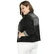 thumbnail image 4 of ChaqueDe MezclilDeshilachaCon Frente Lavado Clásico PaMujer De TalGrande Negro 4X, 4 of 6