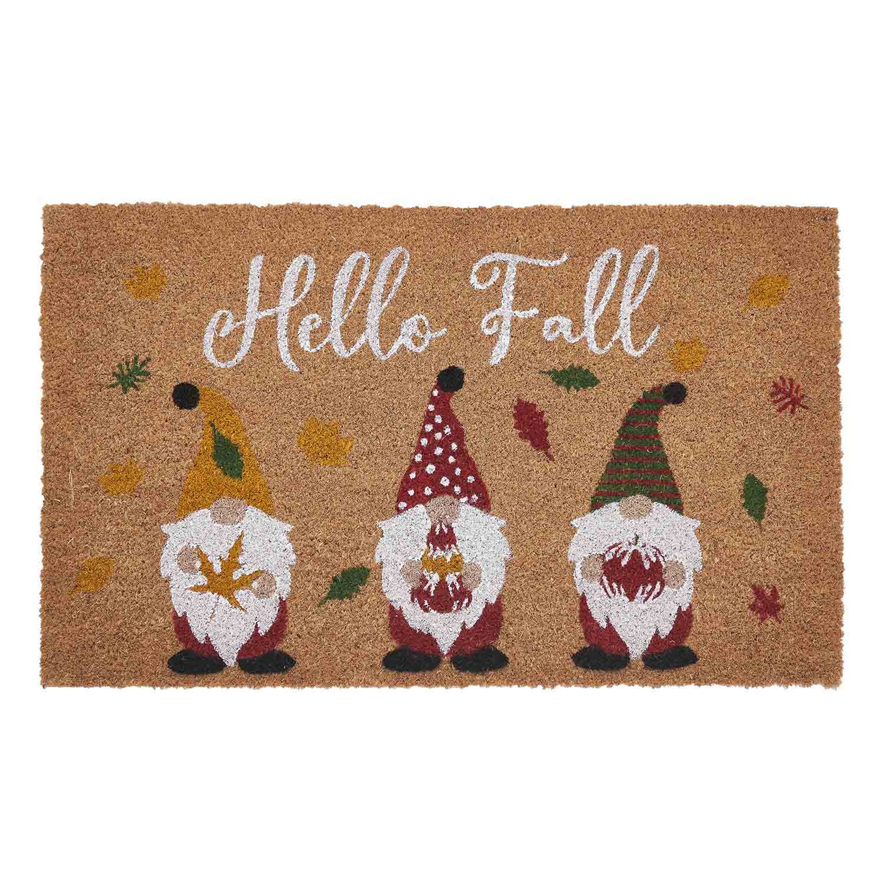 VCNY Home Hello Fall Multicolor Gnome Coir Outdoor Doormat, 18" x 30"