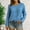 Blue, variant on Abtuhar Women Long Sleeve Tops Solid Round Neck Standard Hem Light Fabric Fall Shirts