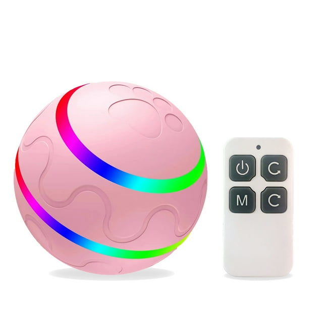 Balle pour Chien Interactive Chiot Chat Animal de Compagnie Roulante Télécommandée Auto-Rotative Balle Rebondissante Batterie Rechargeable pour Chien Moyen Grand Cadeau d'Anniversaire